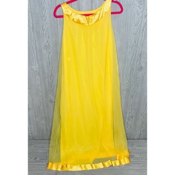 Vintage butter yellow gossard artemis nightgown and robe set chiffon intimates 6 - Picture 3 of 10
